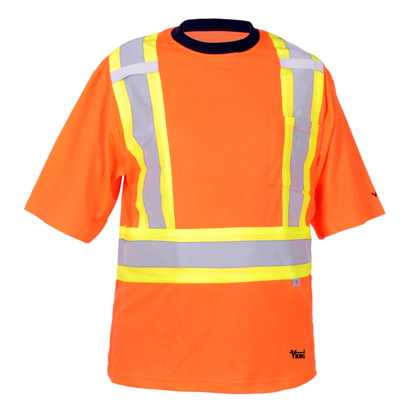Viking Cotton Lined Striped Safety T-Shirt Orange