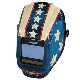 Jackson Safety HLX 100 Red/White/Blue Welding Helmet With Variable Shades 9 - 13 Auto Darkening Lens
