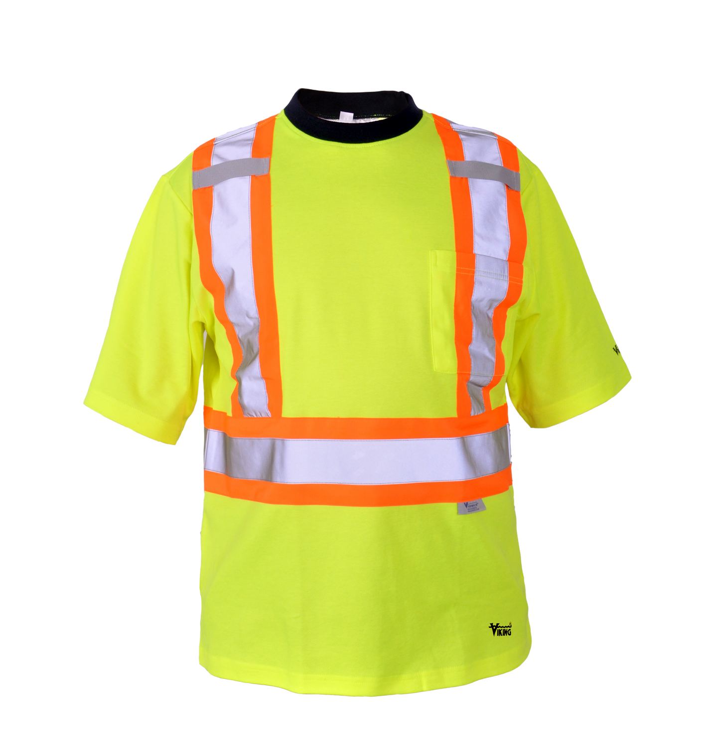 Viking Cotton Lined Striped Safety T-Shirt Green