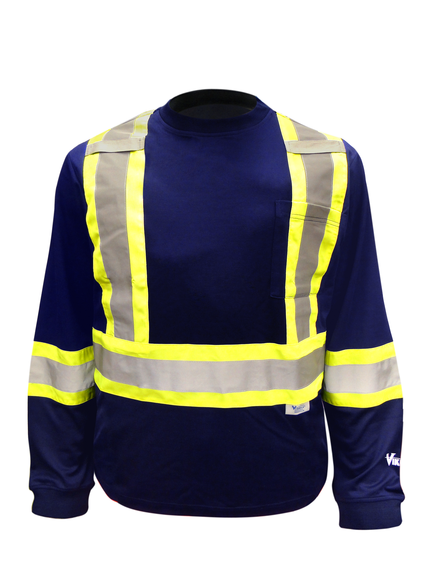 Viking Cotton Lined Long Sleeve Safety Shirt Navy