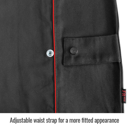 BSX® Contoured FR Cotton Welding Jacket, Black with Red Flames