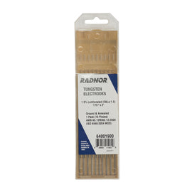 RADNOR™ 1.5% Lanthanated Tungsten Electrode Ground (10 Per Package)